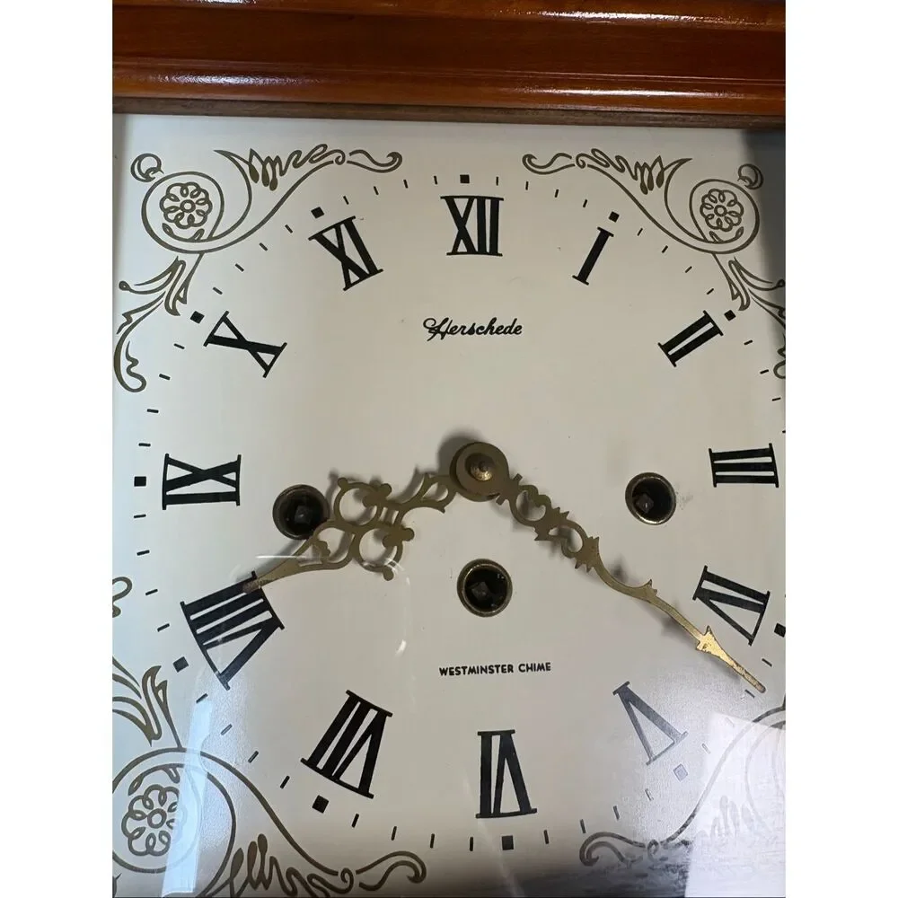 Vintage Herschede Westminster Chime Wall Clock 3 Train Mechanical Wind Up Key Pe